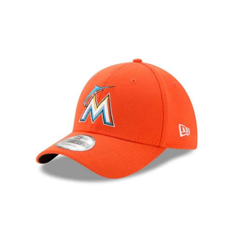 MLB Miami Marlins Team Classic 39Thirty Stretch Fit (QPX8699) - Orange New Era Caps